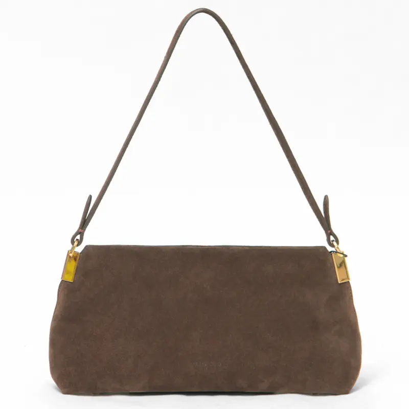 MAESTOSO マエストソ AURORA BAGUETTE スエード ショルダーバッグ CHOCOLAT