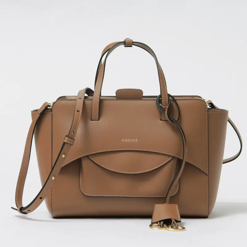 HIDESINS ハイドシンス FLAP レザー 2wayハンドバッグ (M) CARAMEL