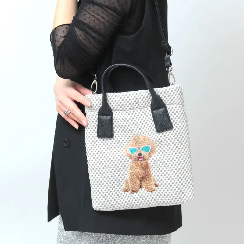 CHARUER シャルエ アニマル刺繍 メッシュ 2way トートバッグ