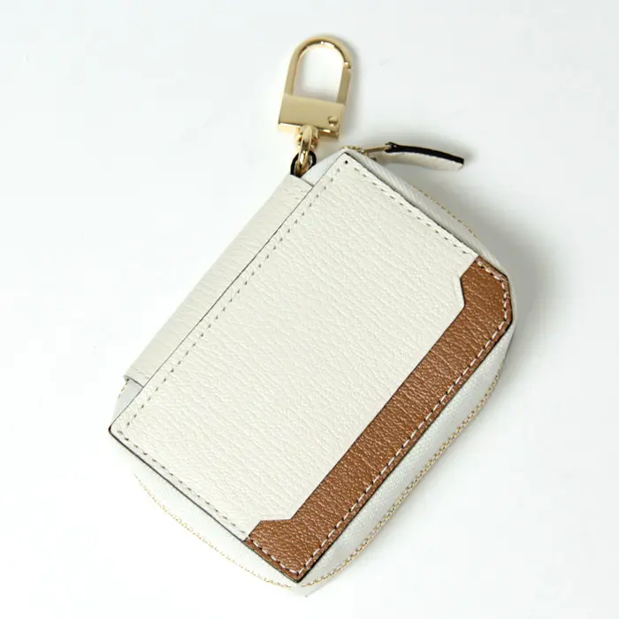 L'arcobaleno ラルコバレーノ ゴートレザー  スマートWキーケース WHITE/CAFE