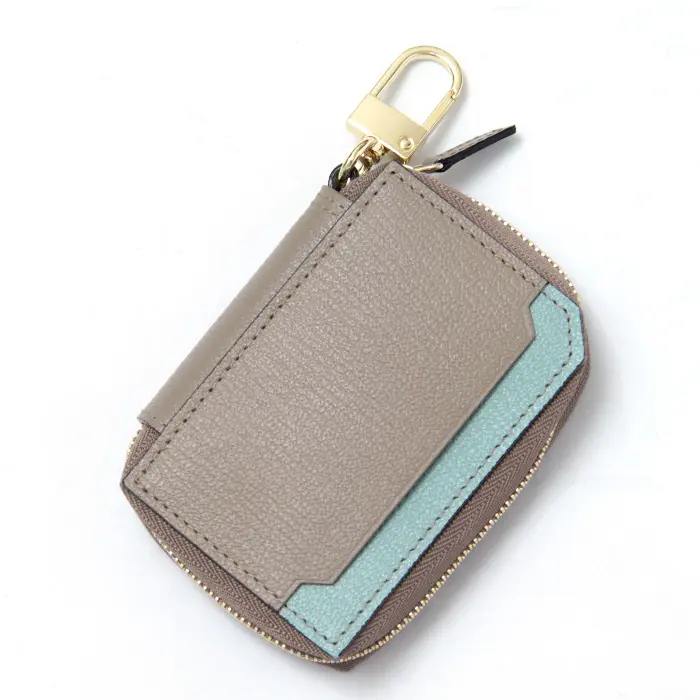 L'arcobaleno ラルコバレーノ ゴートレザー  スマートWキーケース TORTORA/MINT