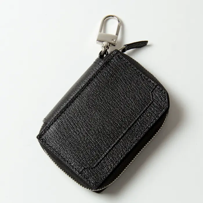L'arcobaleno ラルコバレーノ ゴートレザー  スマートWキーケース BLACK/CAFE