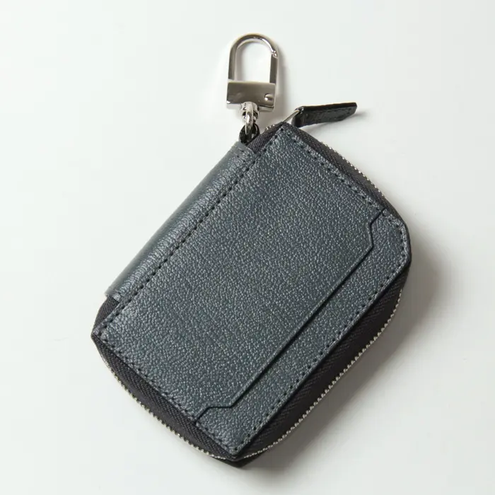 L'arcobaleno ラルコバレーノ ゴートレザー  スマートWキーケース CGRAY/LGRAY