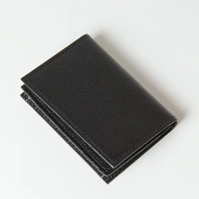 L'arcobaleno ラルコバレーノ ゴートレザー カードケース BLACK/CAFE
