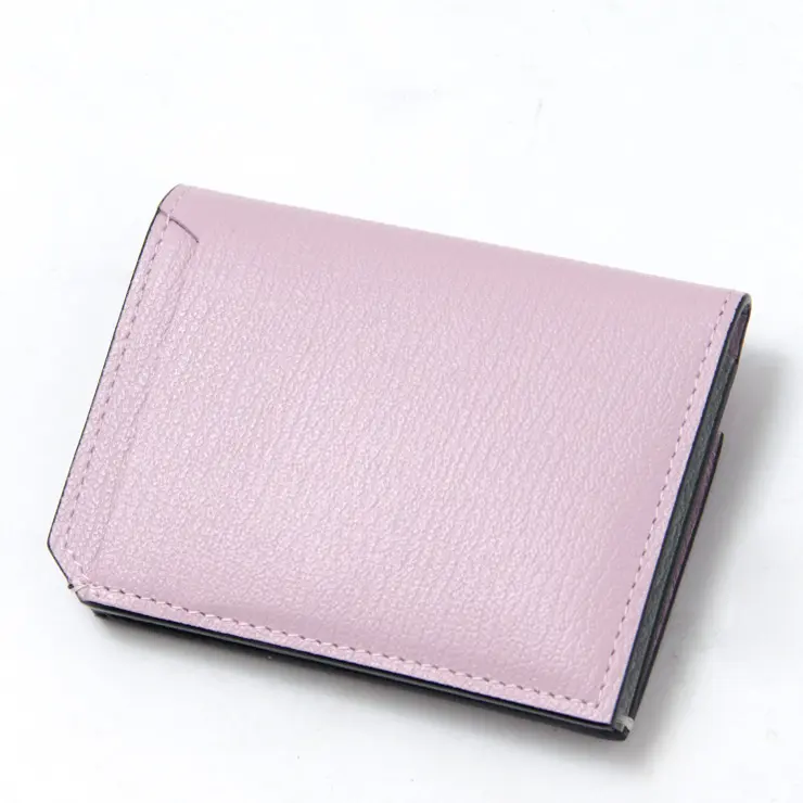L'arcobaleno ラルコバレーノ ゴートレザー スマートカードウォレット LILLA/ONICE