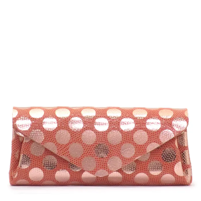 メタリック ドット レザー 長財布