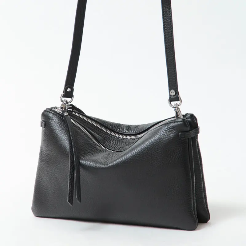 GIANNI CHIARINI ジャンニキアリーニ HERMY  2ルーム ショルダーバッグ BLACK