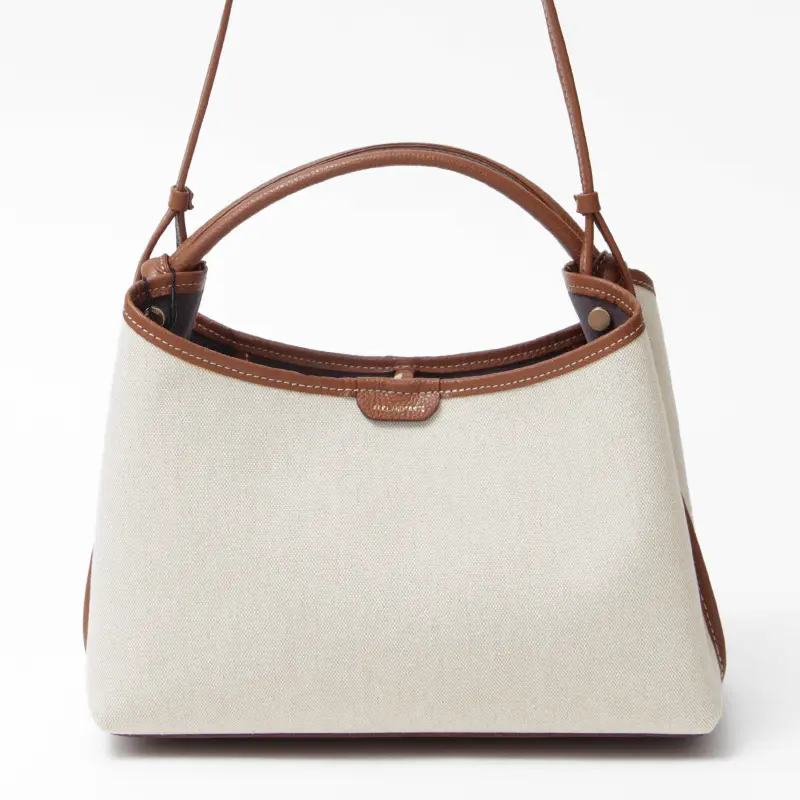 FEEL AND TASTE フィールアンドテイスト bar-knot キャンバス 2way ハンドバッグ 横型 BROWN