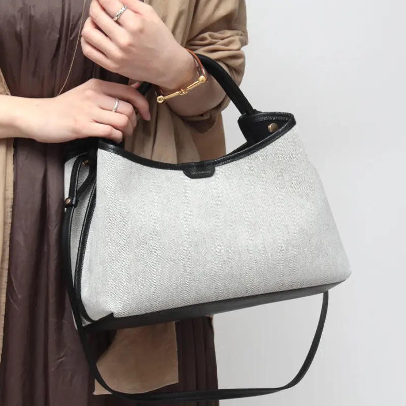FEEL AND TASTE フィールアンドテイスト bar-knot キャンバス 2way ハンドバッグ 横型