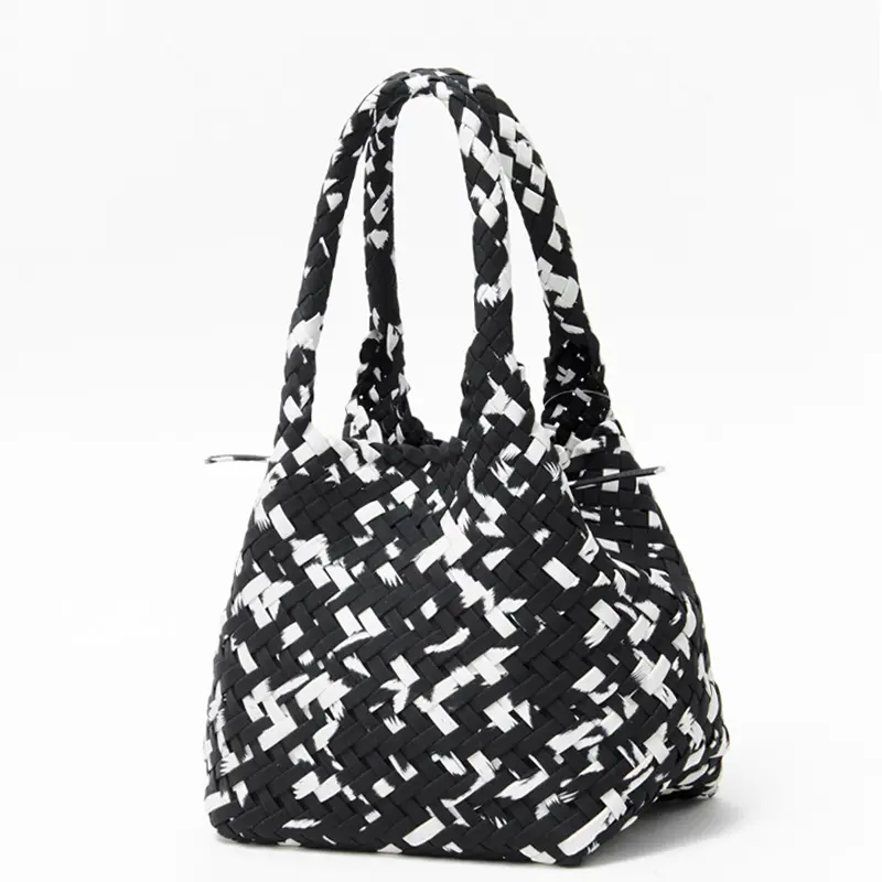 FEEL AND TASTE フィールアンドテイスト weaving プリントメッシュ トートバッグ BLACK