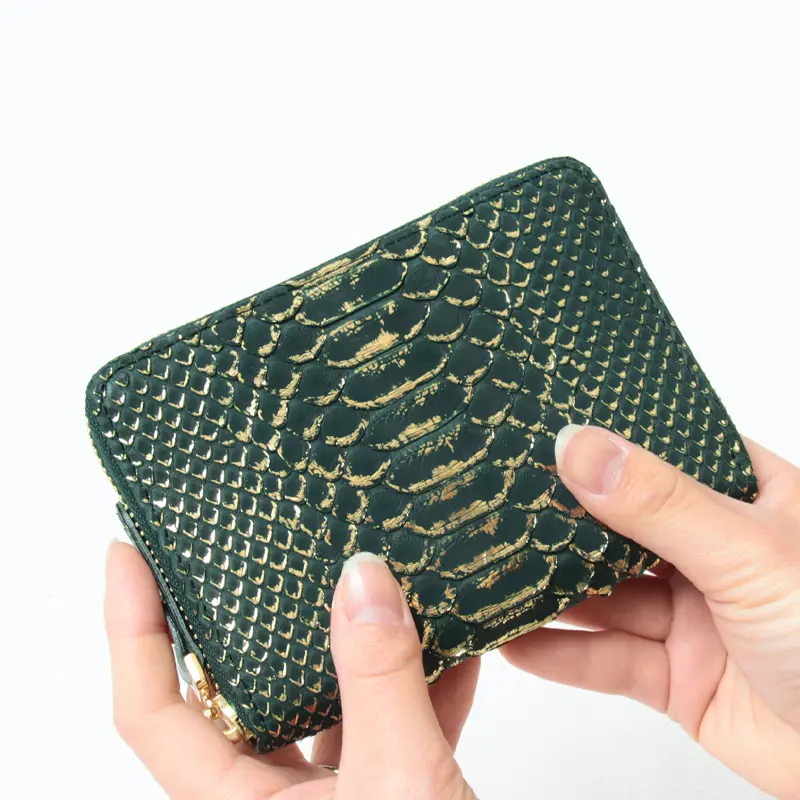 Verde パイソン ラウンドファスナー 二つ折り 財布
