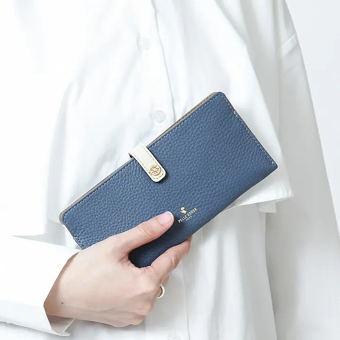 PELLE BORSA ペレボルサ レネットグッズ シュリンクレザー スリムウォレット 4707 ブルー