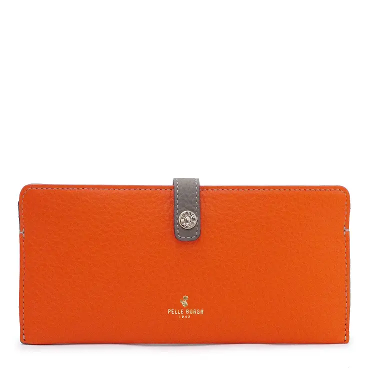 PELLE BORSA ペレボルサ レネットグッズ シュリンクレザー スリムウォレット 4707 オレンジ
