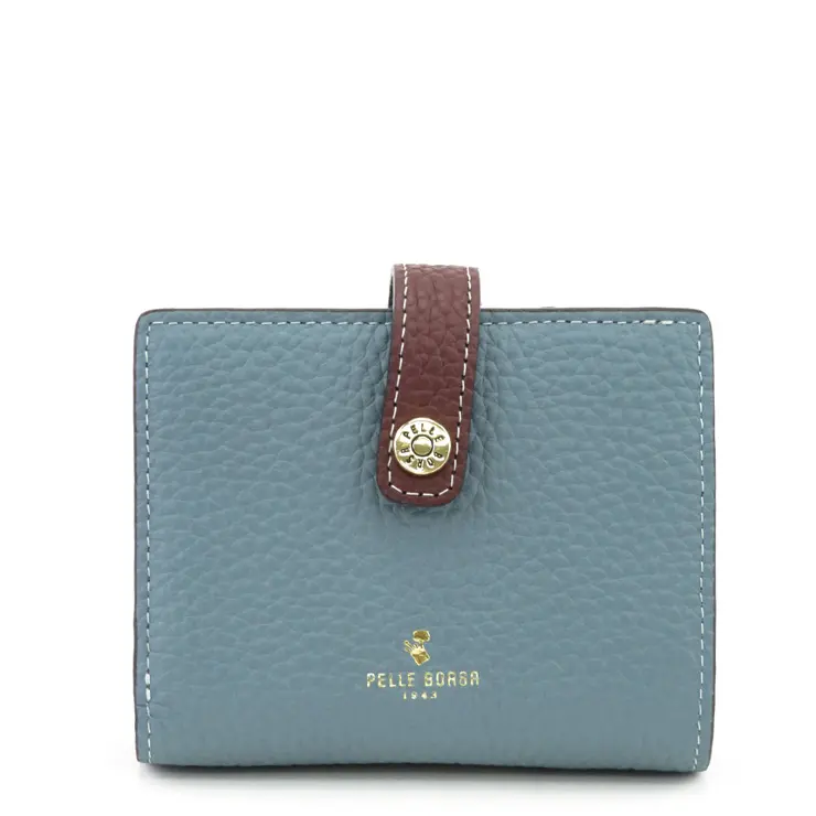 PELLE BORSA ペレボルサ レネットグッズ シュリンクレザー 二つ折り財布 4761 ブルーグレー
