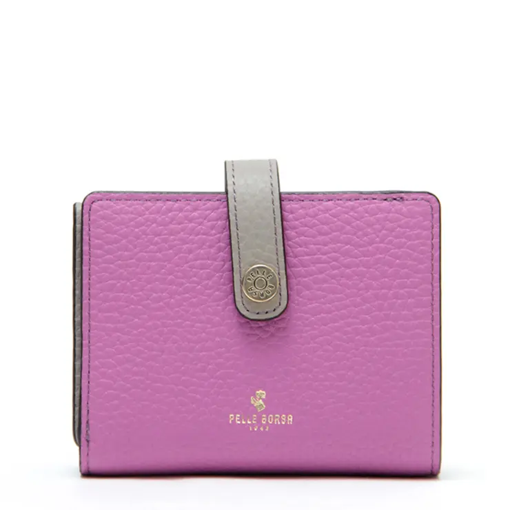 PELLE BORSA ペレボルサ レネットグッズ シュリンクレザー 二つ折り財布 4761 モーヴ
