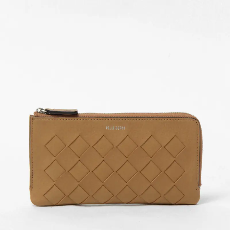 Chrono Weave 牛革メッシュ L字ファスナー 長財布