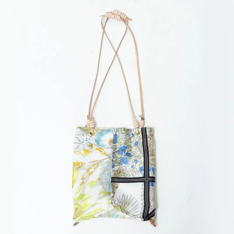 manipuri マニプリ リバーシブルプリントトートバッグ SCARF BAG S BLUE