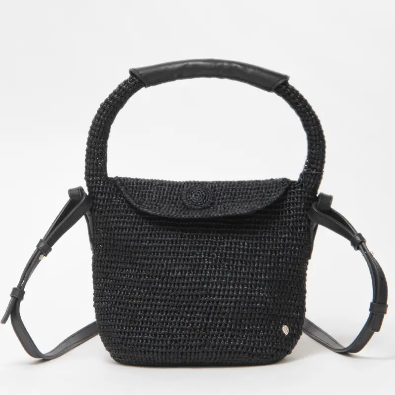 HELEN KAMINSKI ヘレンカミンスキー YALA MINI ラフィア 2way かごバッグ CHARCOAL/BLACK