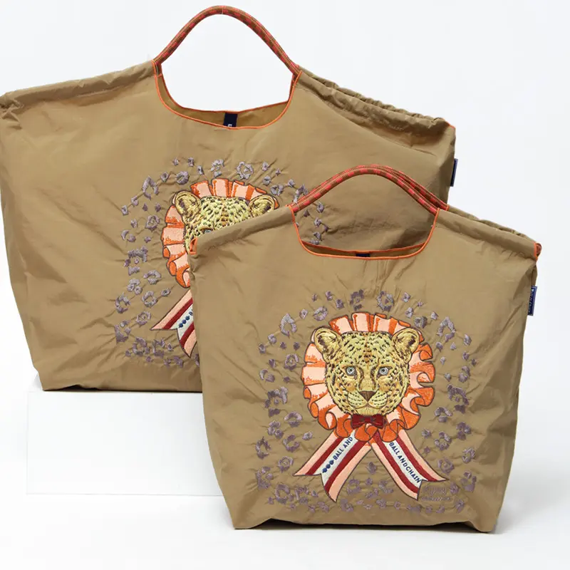 BALL＆CHAIN ボールアンドチェーン D[di:] LEOPARD(レオパード) エコバッグ (M) (L) ベージュ