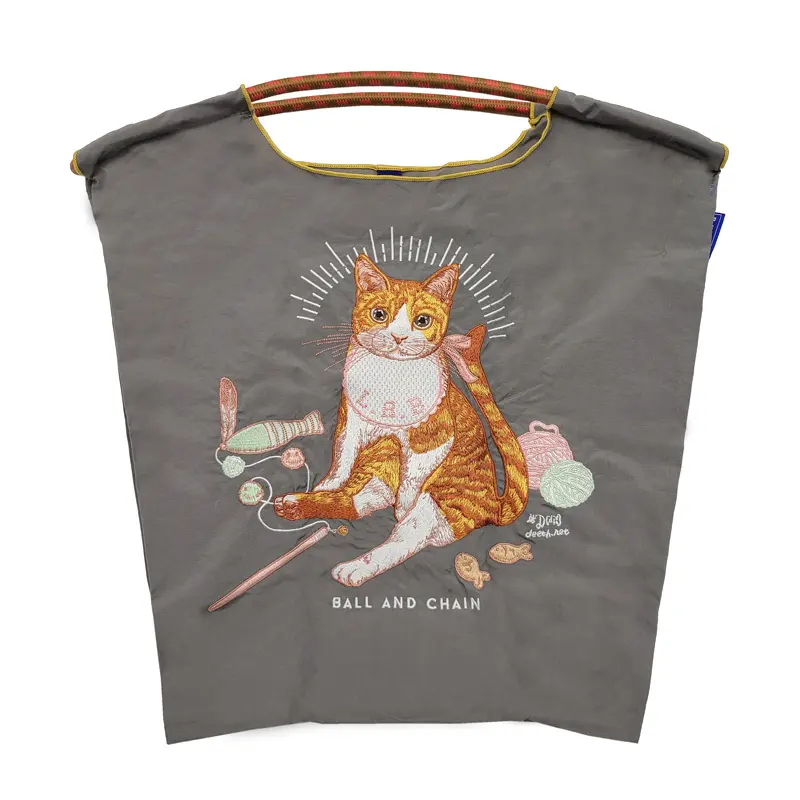 D[di:] BABY CAT (ベイビーキャット)  エコバッグ (M) (L) グレー