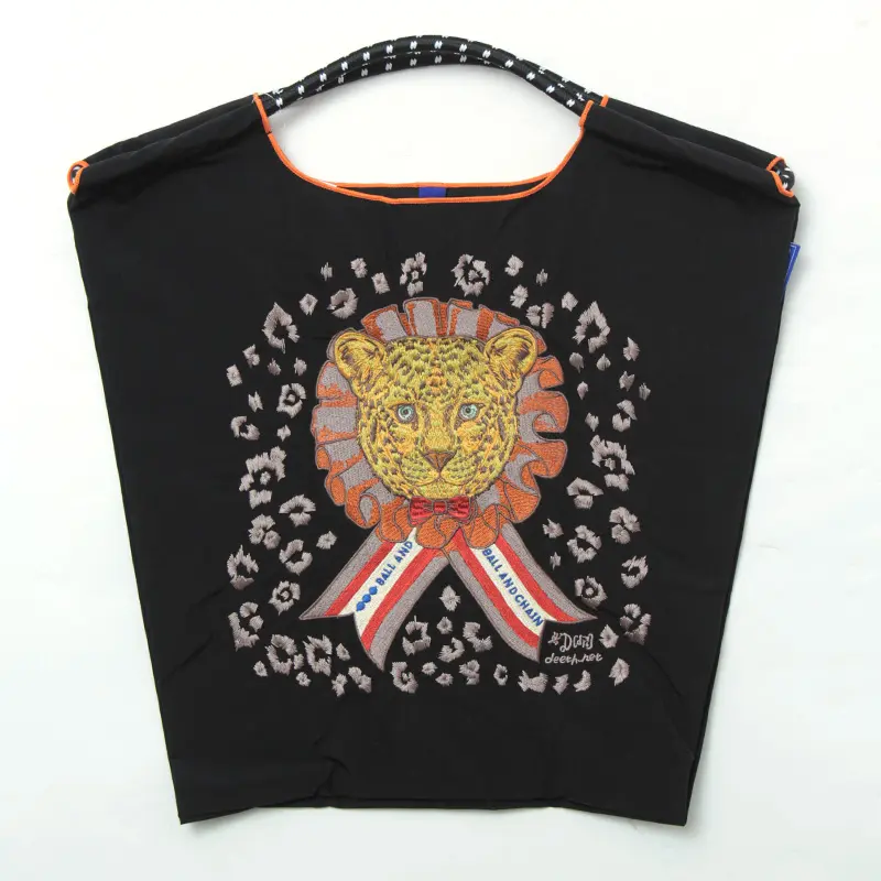 BALL＆CHAIN ボールアンドチェーン D[di:] LEOPARD(レオパード) エコバッグ (M) (L) ブラック M