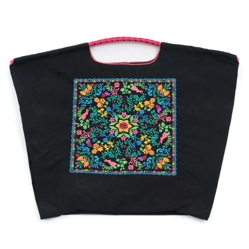 FLOWER BANDANA (フラワーバンダナ) エコバッグ (M) (L) ブラック