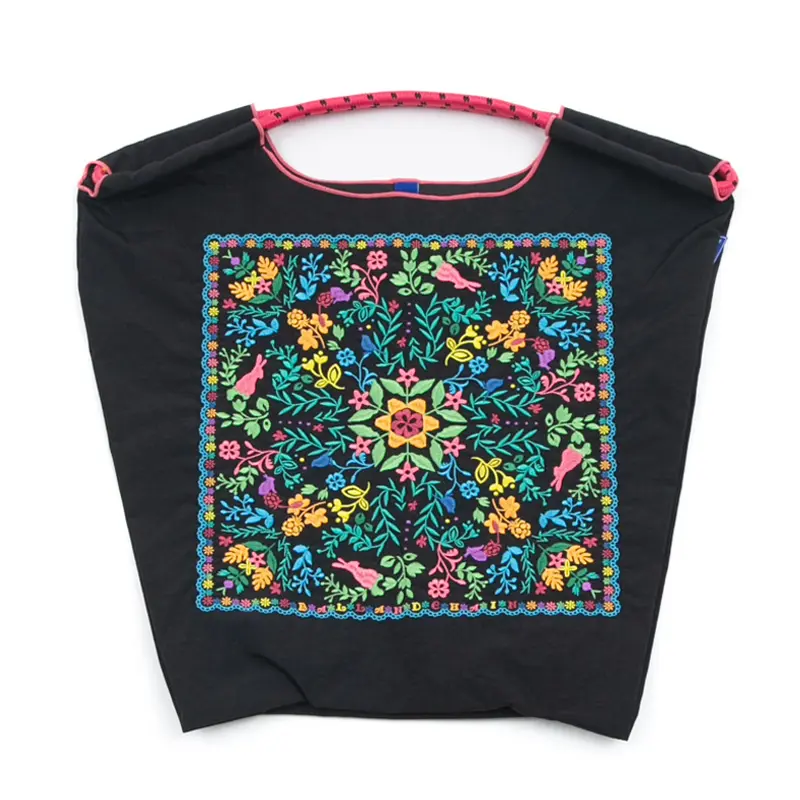 FLOWER BANDANA (フラワーバンダナ) エコバッグ (M) (L) ブラック