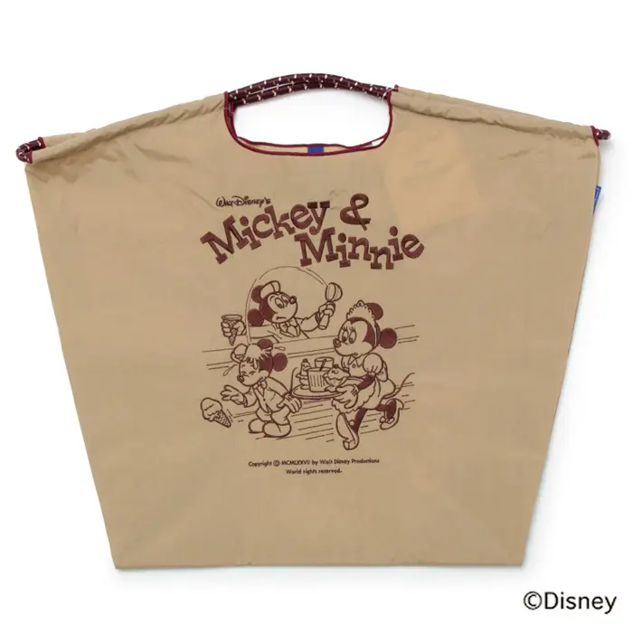 BALL＆CHAIN ボールアンドチェーン Disneyモデル Mickey&Minnie(ミッキー＆ミニー) エコバッグ (M) (L) ベージュ L