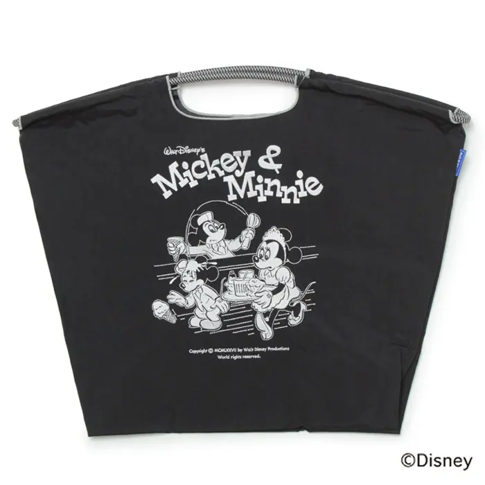 BALL＆CHAIN ボールアンドチェーン Disneyモデル Mickey&Minnie(ミッキー＆ミニー) エコバッグ (M) (L) ブラック L