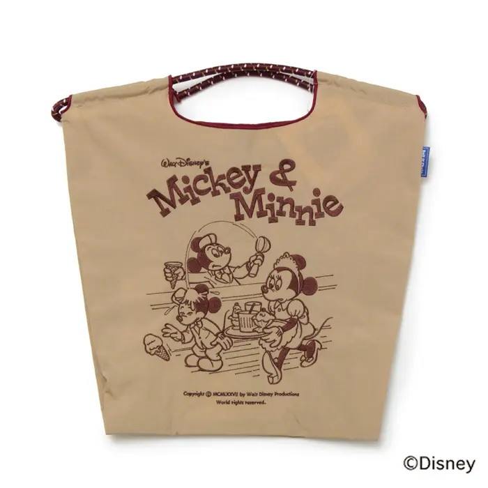 BALL＆CHAIN ボールアンドチェーン Disneyモデル Mickey&Minnie(ミッキー＆ミニー) エコバッグ (M) (L) ベージュ M