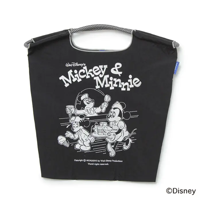 BALL＆CHAIN ボールアンドチェーン Disneyモデル Mickey&Minnie(ミッキー＆ミニー) エコバッグ (M) (L) ブラック M