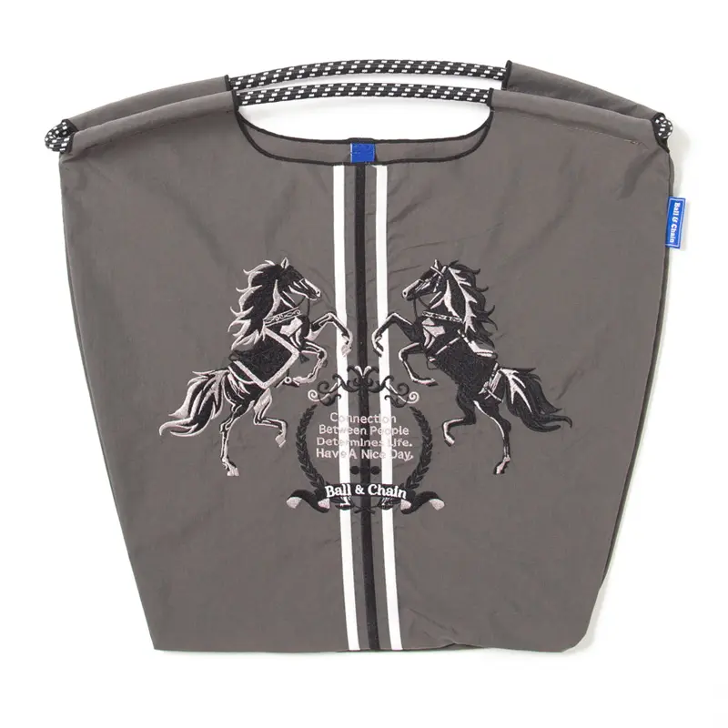TWIN HORSE (ツインホース) エコバッグ (M) (L) チャコールグレー