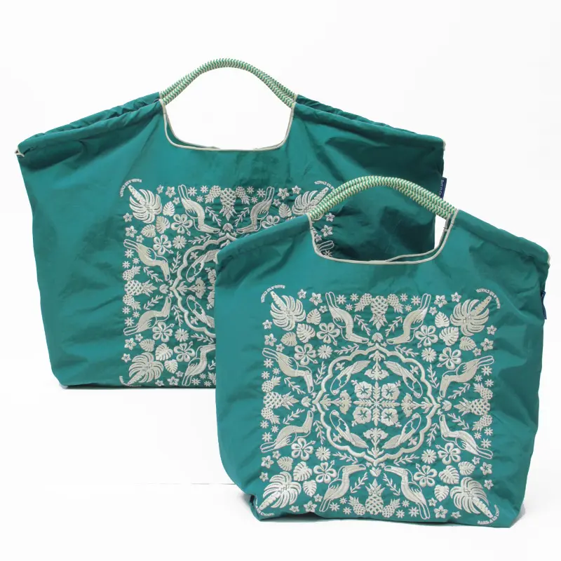 BALL＆CHAIN ボールアンドチェーン Hawaiian Bandana (ハワイアンバンダナ) エコバッグ (M) (L) D.グリーン