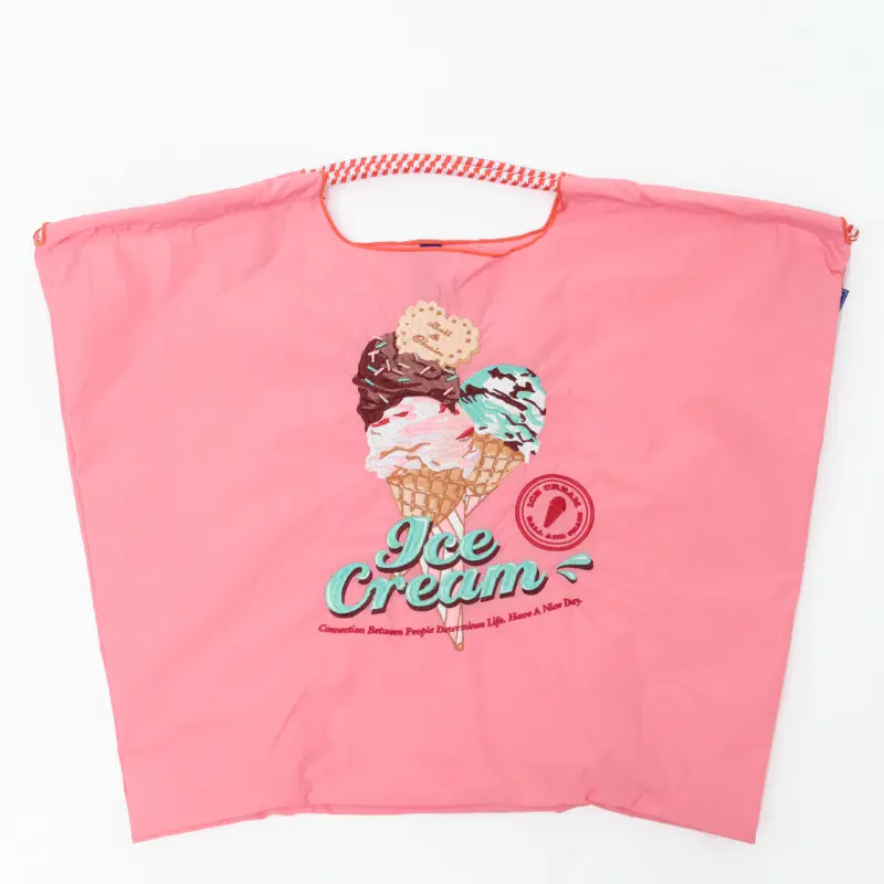 ICE CREAM(アイスクリーム) エコバッグ (M) (L) ピンク