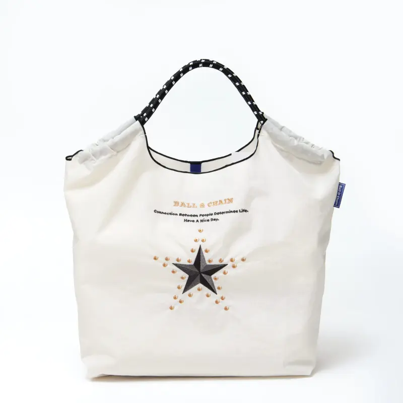 BALL＆CHAIN ボールアンドチェーン THE FIRST STAR(ファーストスター) エコバッグ (M) (L) アイボリー M