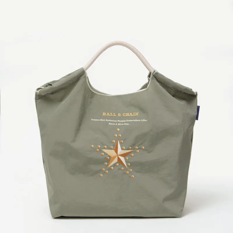 BALL＆CHAIN ボールアンドチェーン THE FIRST STAR(ファーストスター) エコバッグ (M) (L) モスグレー M