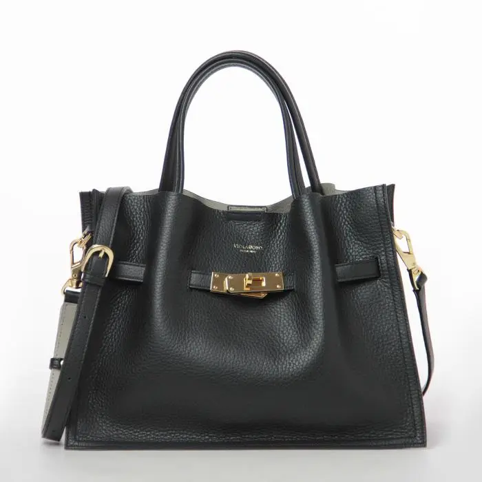 VIOLAd'ORO ヴィオラドーロ TRERO 1496 レザー 2way トート(M) V-1496 ≪5月中≫ブラック