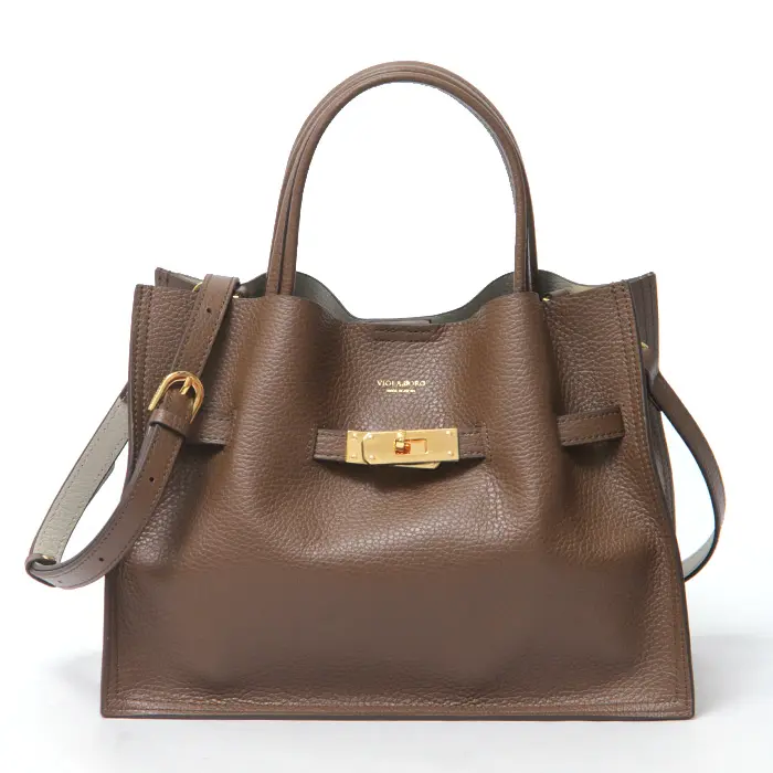 VIOLAd'ORO ヴィオラドーロ TRERO 1496 レザー 2way トート(M) V-1496 ブラウン