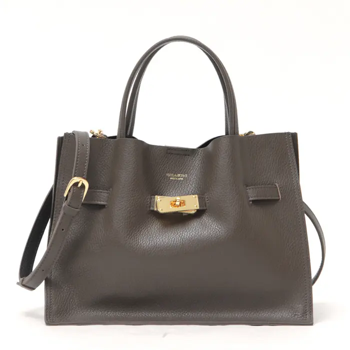 VIOLAd'ORO ヴィオラドーロ TRERO 1496 レザー 2way トート(M) V-1496 ≪5月中≫ダークトープ