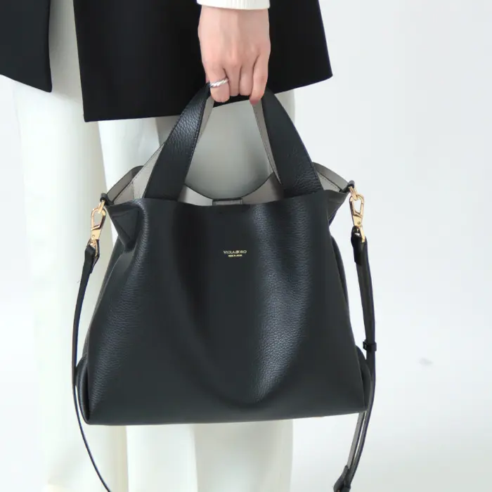 VIOLAd'ORO ヴィオラドーロ TRERO レザー 2way トートバッグ(M) v-1506