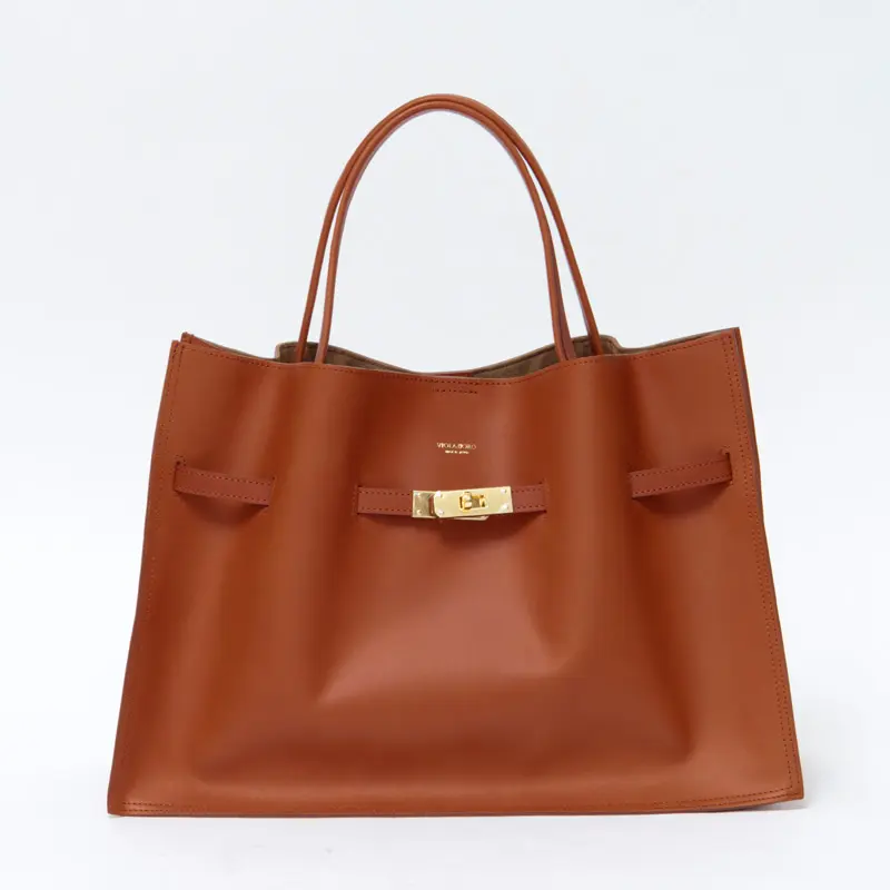 VIOLAd'ORO ヴィオラドーロ REMY イタリアンレザー トートバッグ(L) キャメル