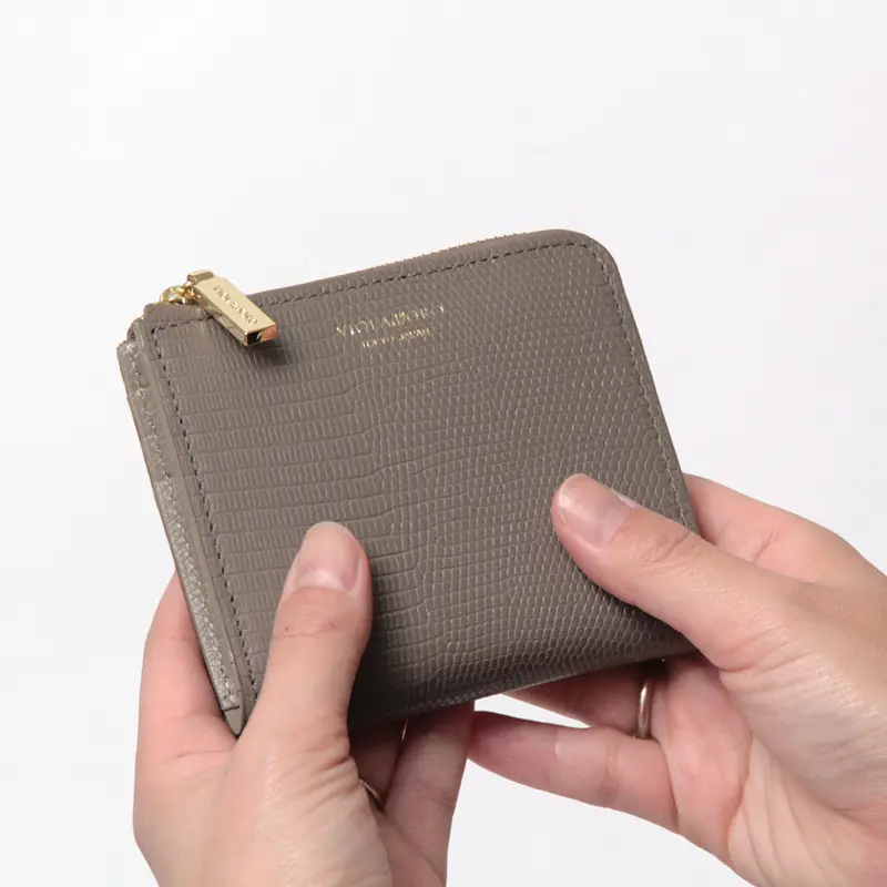VIOLAd'ORO ヴィオラドーロ PORTA リザード型押し 二つ折り財布 V-5056