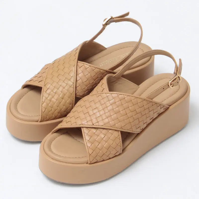 ELVIO ZANON エルビオザノン ダブルベルト 厚底サンダル GRANO