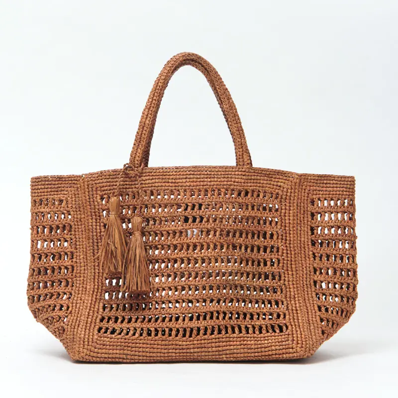MAISON N.H PARIS メゾンエヌアッシュパリ ANNABELLE MEDIUM ラフィア かごバッグ SUCRE BRUN