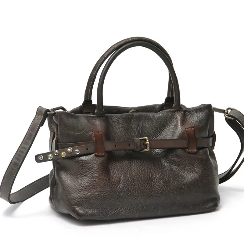 MESTI カーフレザー ベルト付き 2way トートバッグ