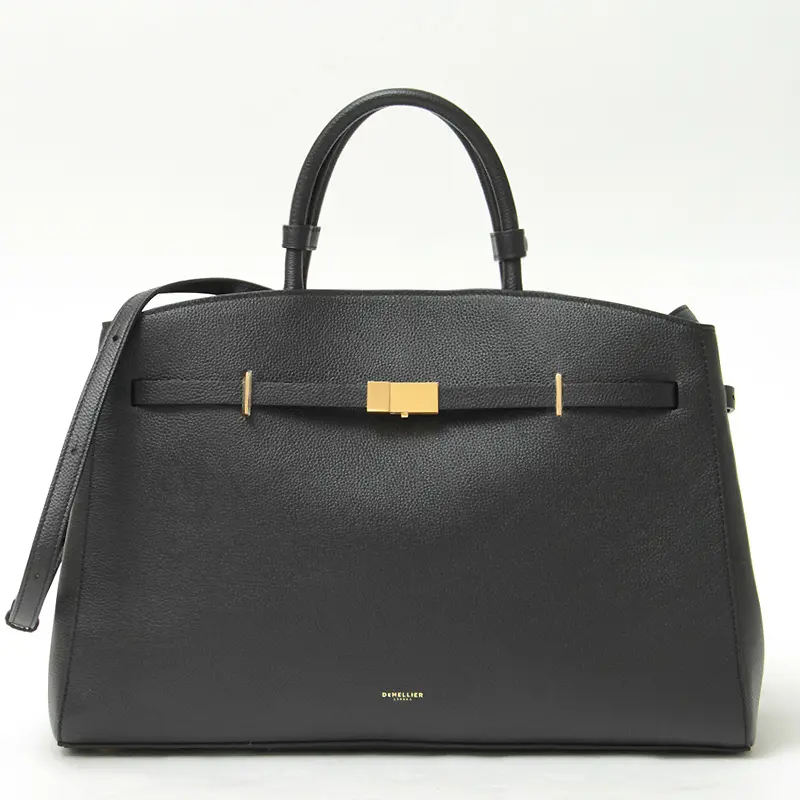 DEMELLIER デメリエー The Hudson 2way レザー トートバッグ（L） BLACK