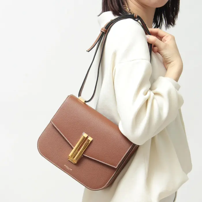 DEMELLIER デメリエー The Vancouver レザー ショルダーバッグ TAN/GRAIN LEATHER